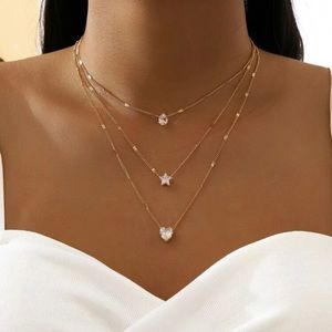 $10 ZIRCON STAR DECOR MULTI LAYER NECKLACE